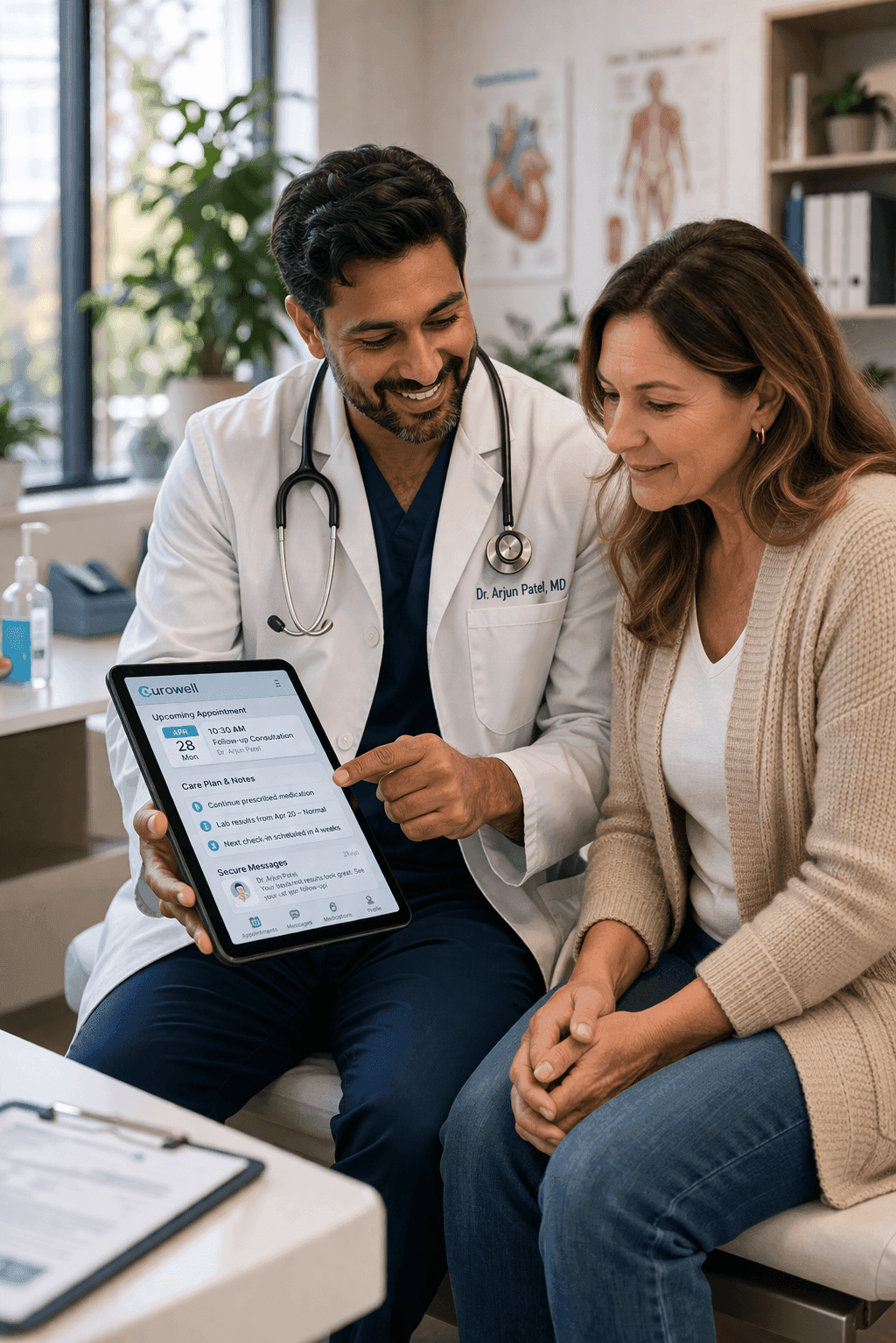 Doctor reviewing results with patient